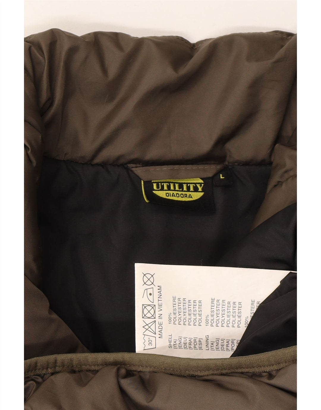 DIADORA Chaleco acolchado para hombre UK 40 Large Marrón Poliéster