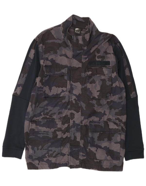 Nike - Chaqueta gráfica para hombre, talla 42, XL, algodón de camuflaje azul marino