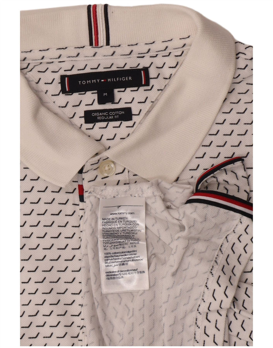 Tommy Hilfiger Polo De Corte Regular Para Hombre De Algodón Geométrico Blanco Medio