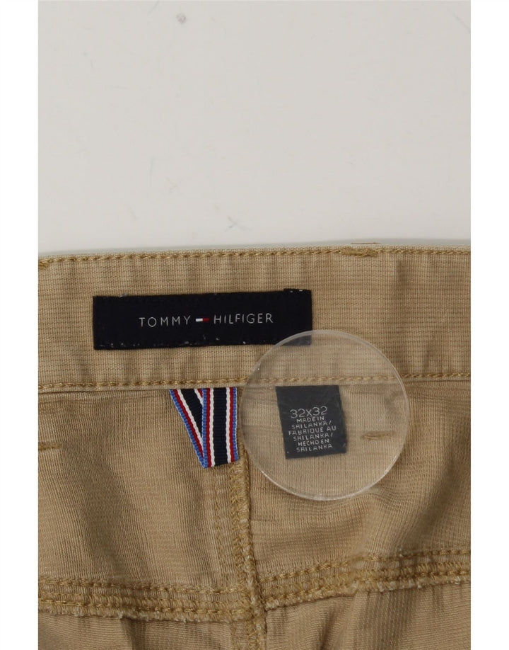 TOMMY HILFIGER Pantalones informales rectos para hombre W32 L32 Algodón beige