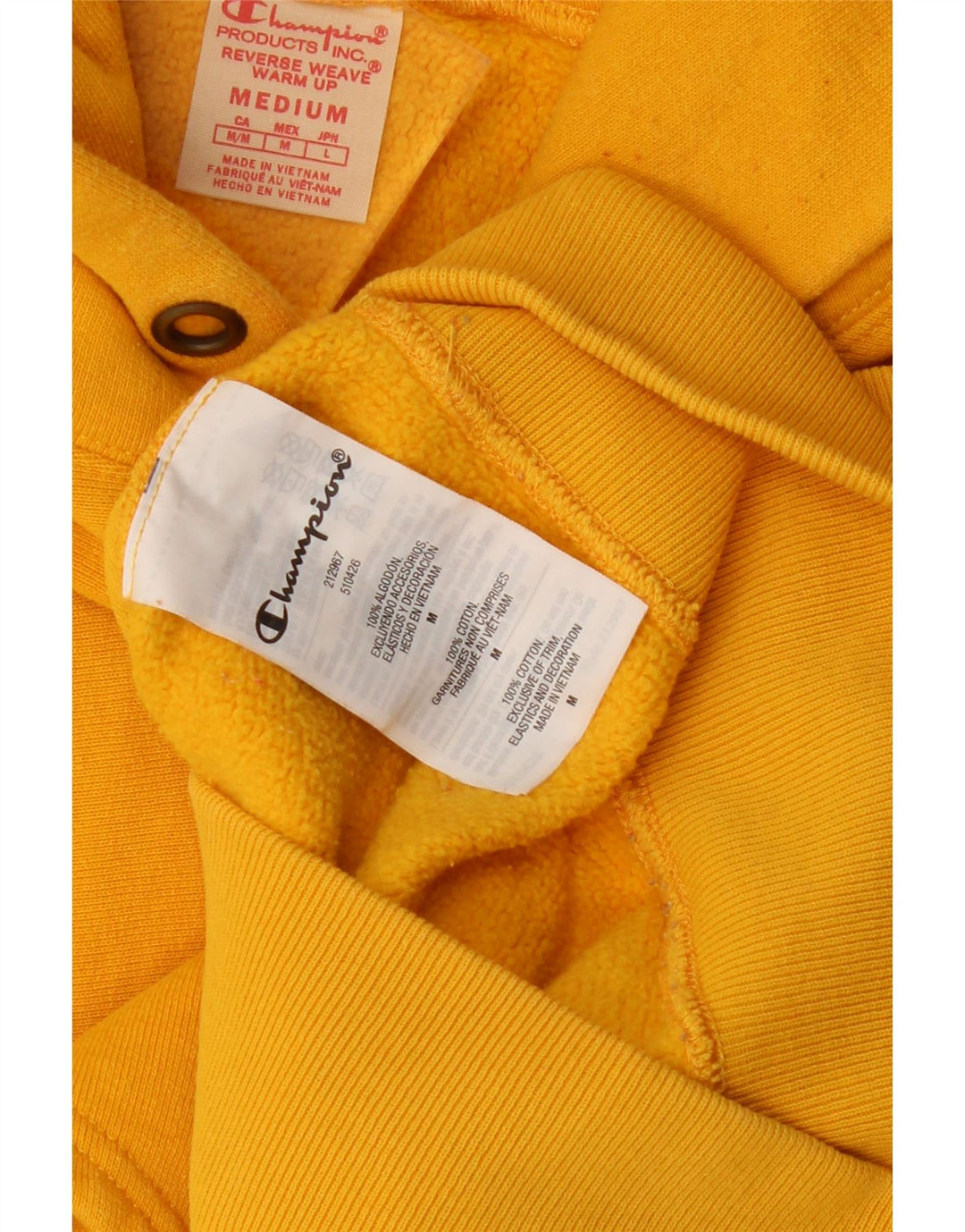 Champion Jersey Con Capucha De Tejido Inverso De Algodón Amarillo Medio Para Hombre