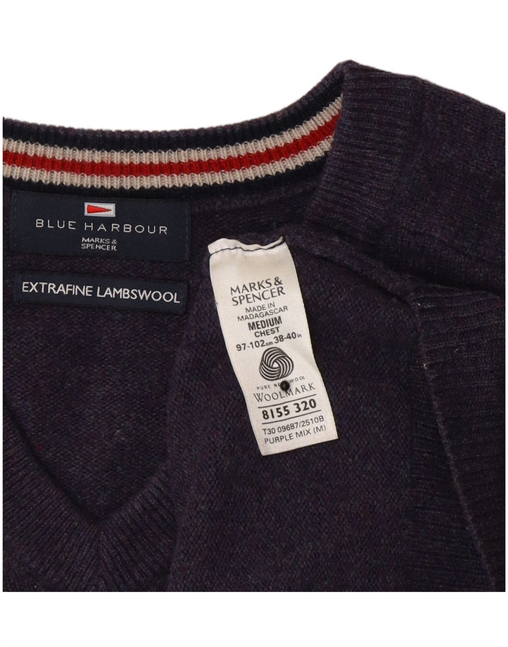 Marks & Spencer Suéter con Cuello en V Blue Harbor para Hombre Púrpura Medio