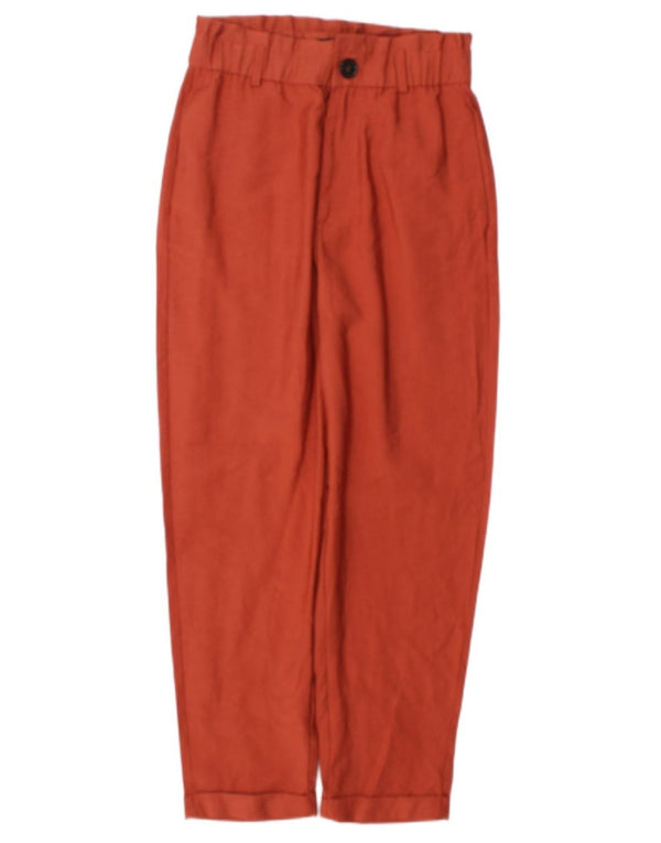 Zara Mujer Pantalones Casuales Tapered Small W26 L26 Viscosa Marrón