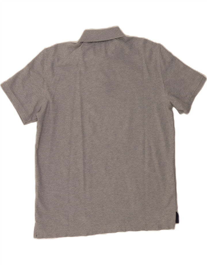 IZOD Mens Natural Fit Polo Shirt Medium Grey Striped Cotton Vintage Izod and Second-Hand Izod from Messina Hembry 