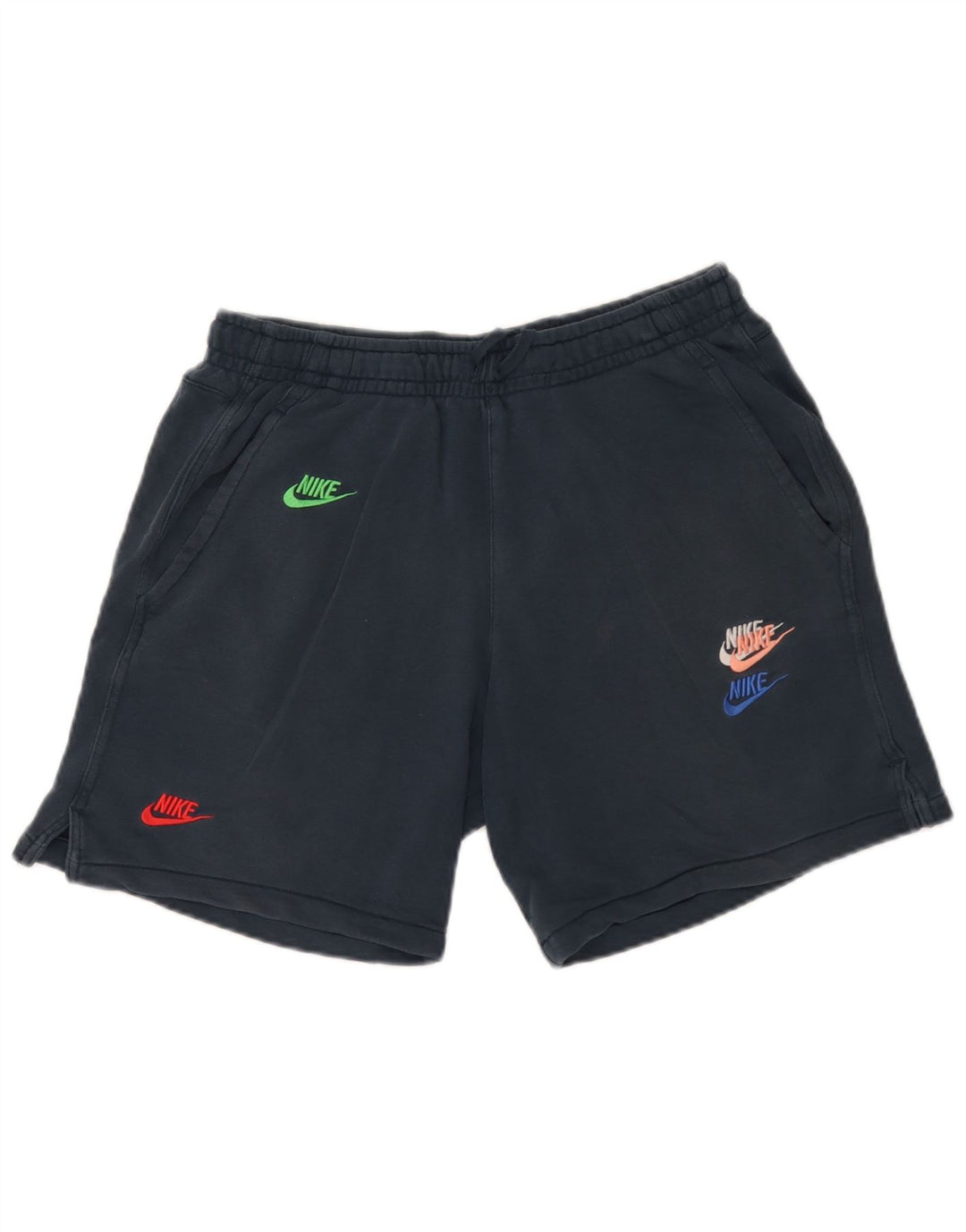 Nike - Pantalones cortos deportivos con gráficos para hombre, algodón azul marino mediano