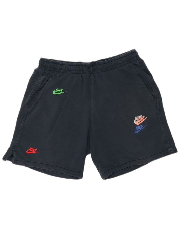 Nike - Pantalones cortos deportivos con gráficos para hombre, algodón azul marino mediano