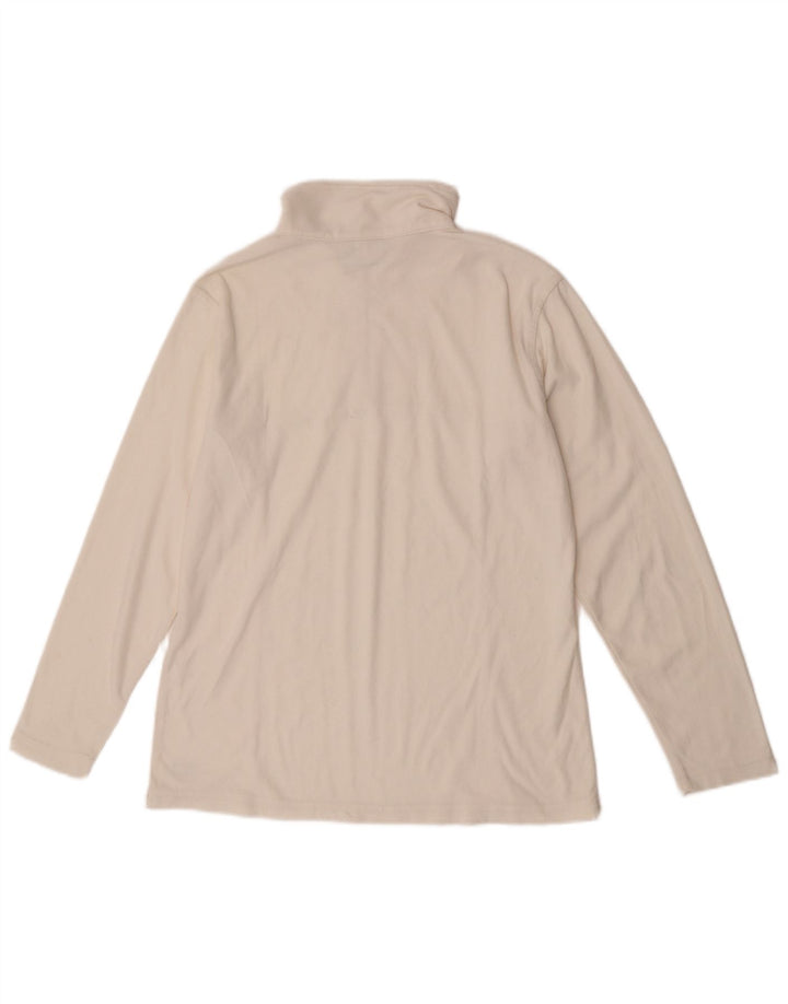 Asics - Jersey de forro polar con cremallera para mujer, talla 40, poliéster blanco mediano