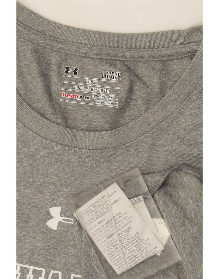 Under Armour Camiseta estampada Milwaukee para hombre Top poliéster gris grande
