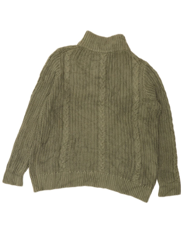 L.L.Bean Suéter Suelto con Cuello con Cremallera para Mujer UK 40 XL Algodón Caqui