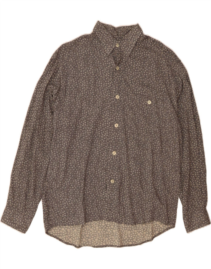 CAVORI Mens Shirt Size 41/42 Large Grey Spotted Viscose Vintage Cavori and Second-Hand Cavori from Messina Hembry 