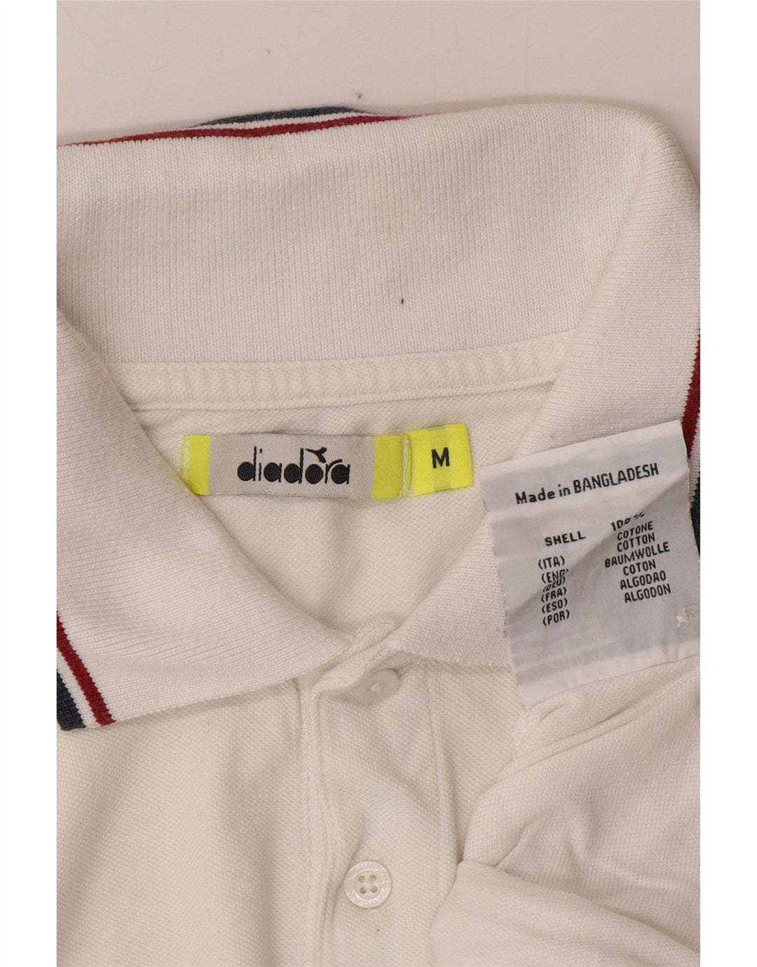 DIADORA Polo Hombre Algodón Blanco Mediano