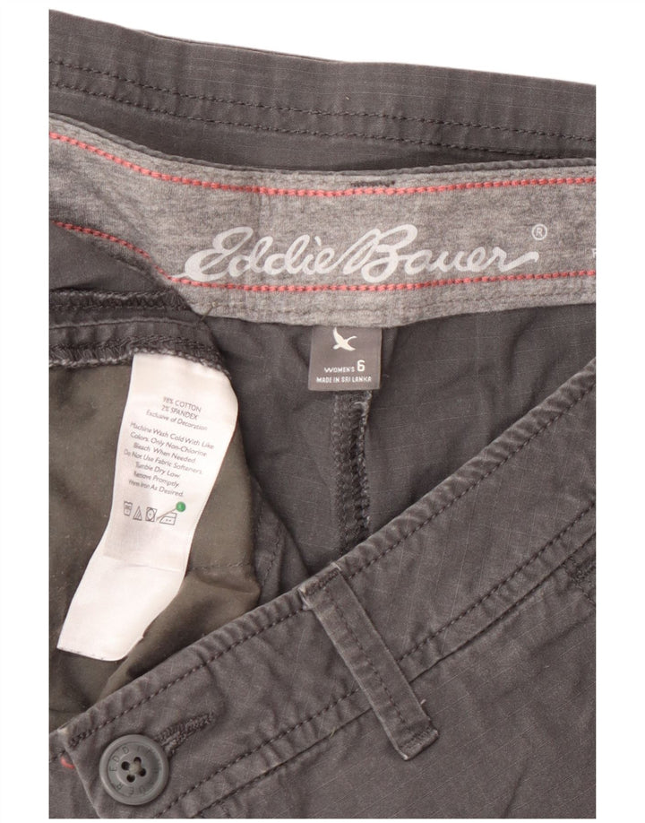 Eddie Bauer Pantalones cortos cargo ligeramente curvados para mujer US 6 Medium W30 Gris Algodón