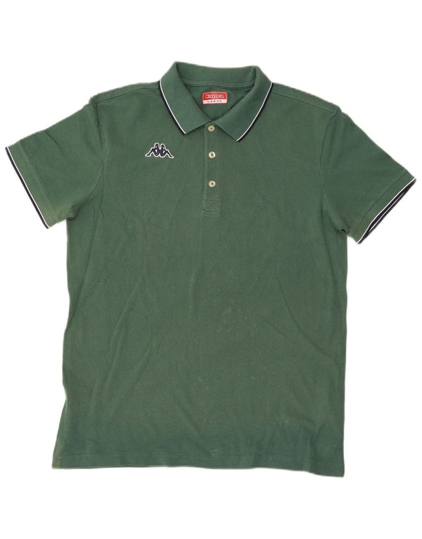 Kappa Polo Hombre Grande Verde Algodón
