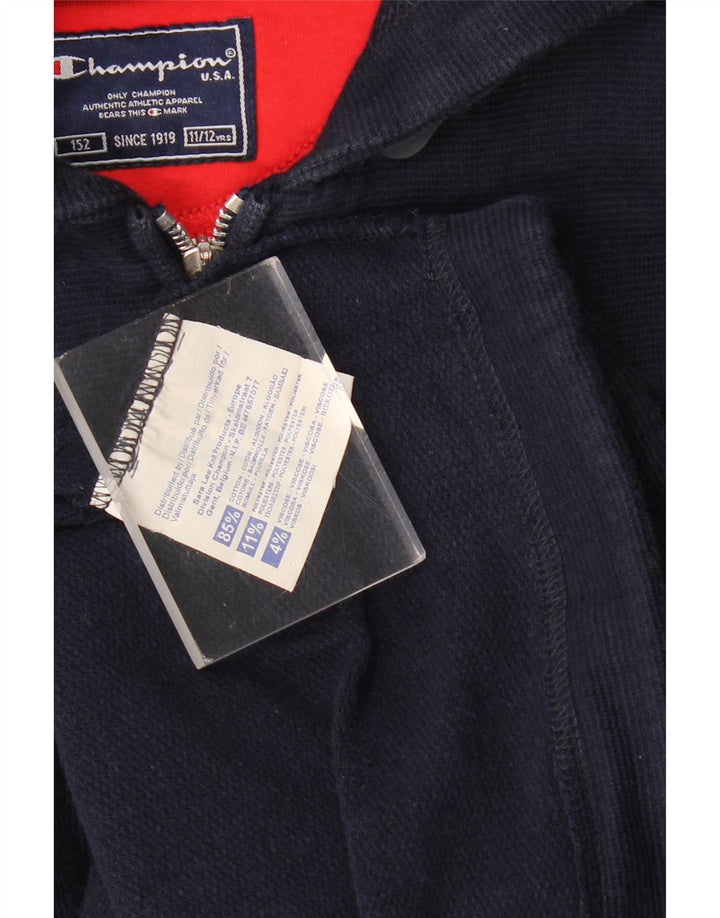 CHAMPION Suéter con capucha y cremallera para niños 11-12 años Azul marino Algodón