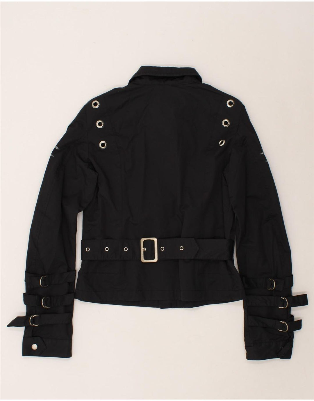REPLAY Chaqueta bomber gráfica para mujer UK 40 Grande Algodón negro