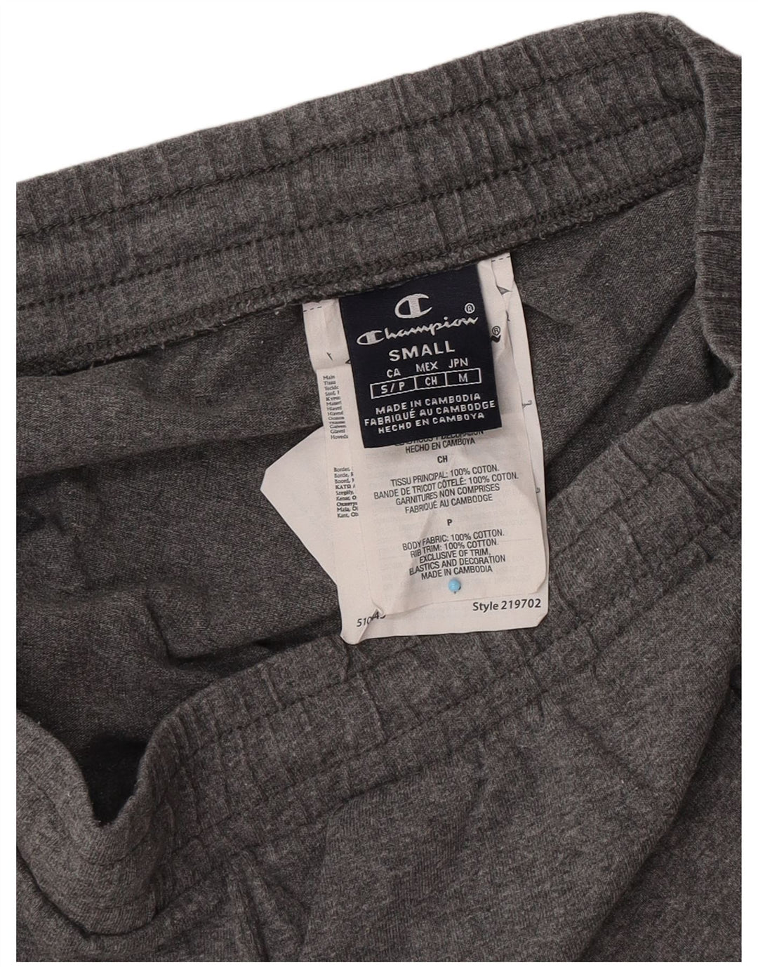 Champion Pantalón Corto Deportivo Para Hombre Pequeño Algodón Gris