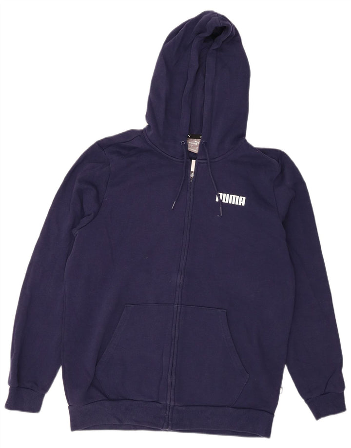 PUMA Suéter con capucha y cremallera para hombre Algodón azul marino mediano