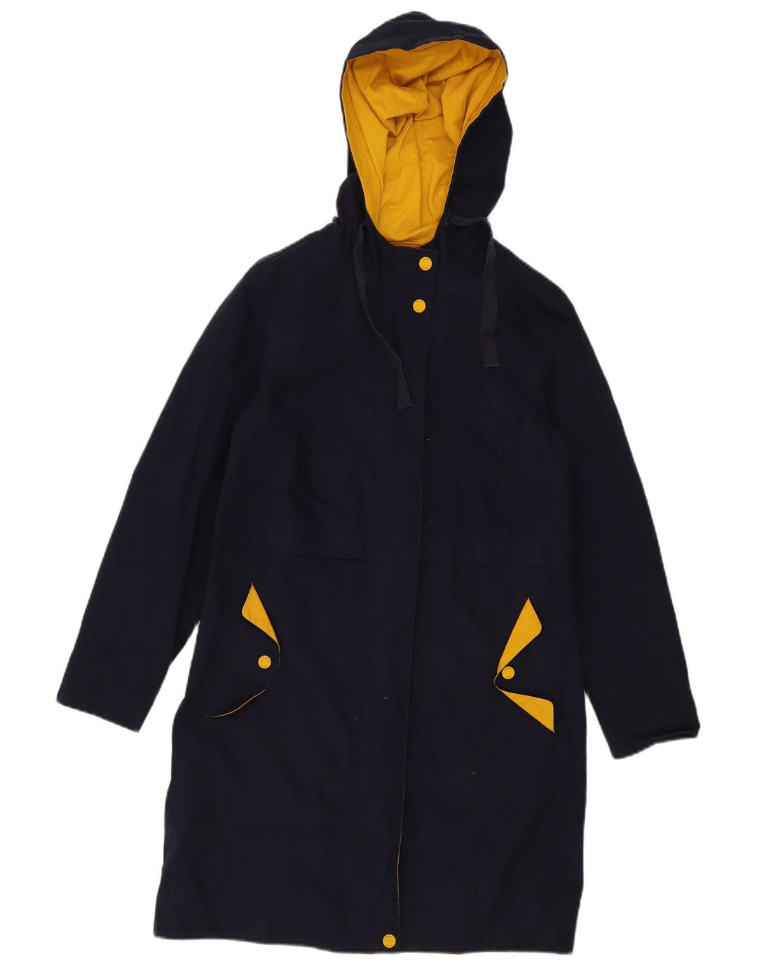 Parka con capucha para mujer Boden UK 8 Small Azul marino Poliéster con bloques de color
