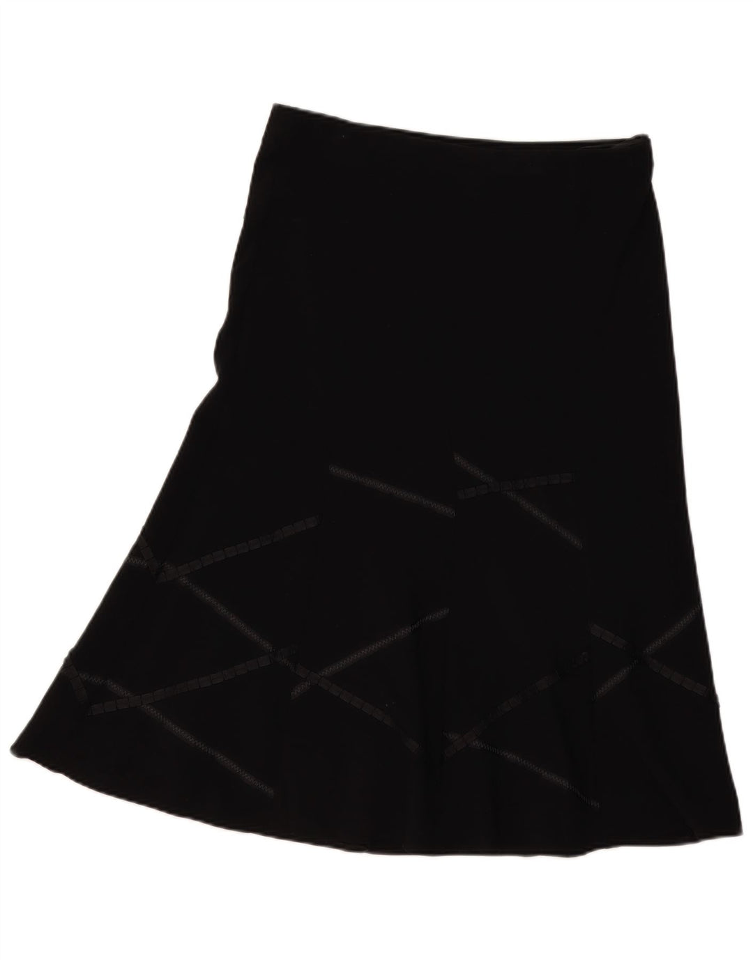 Marks & Spencer Falda Acampanada para Mujer UK 12 Medium W34 Negro Geométrico