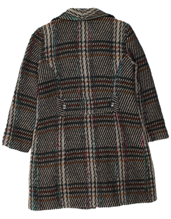 Vintage mujer abrigo Reino Unido 38 medio multicolor cheque