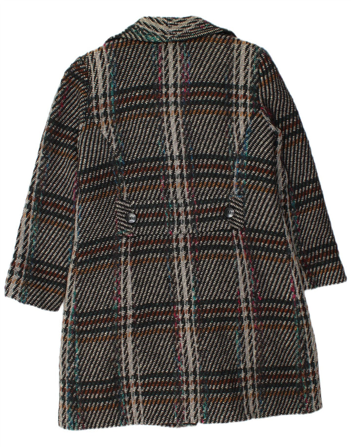 Vintage mujer abrigo Reino Unido 38 medio multicolor cheque