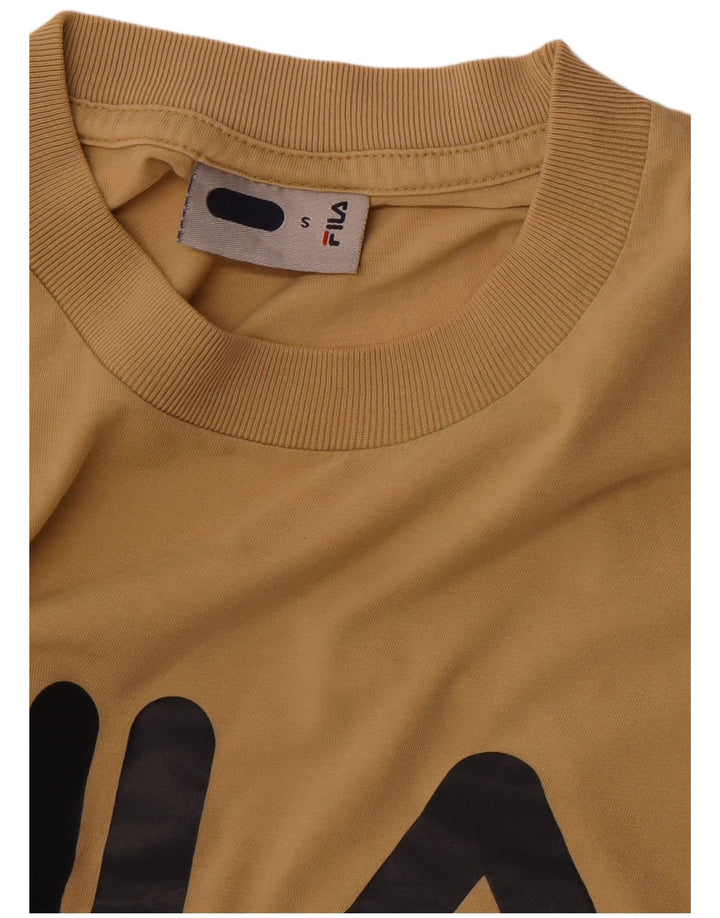 FILA Camiseta gráfica para hombre Top Small Beige