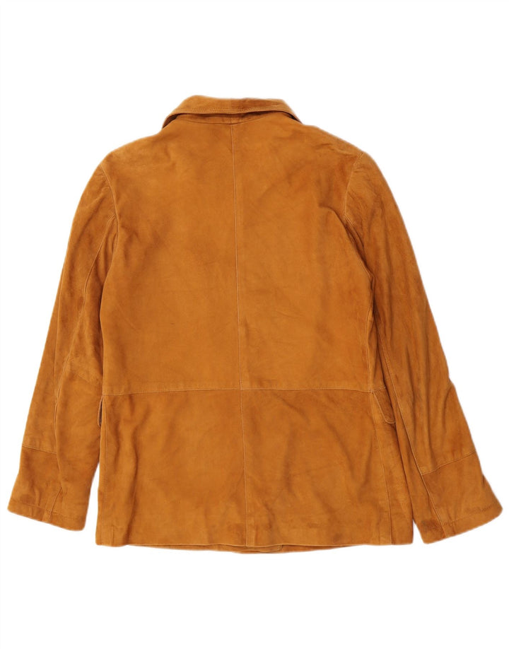 Vintage mujer ante chaqueta Reino Unido 10 pequeño marrón