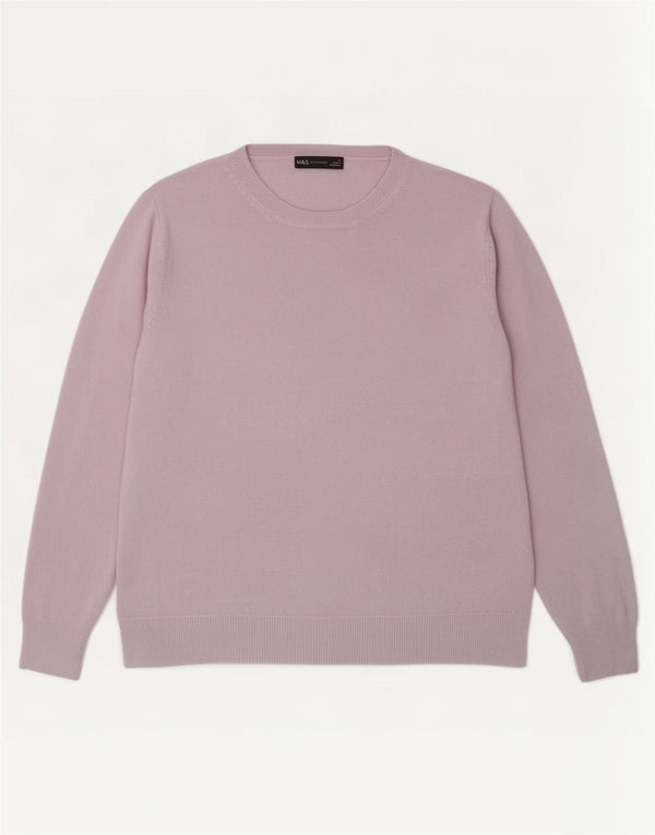 Marks & Spencer Jersey con Cuello Barco para Mujer UK 40 XL Acrílico Púrpura