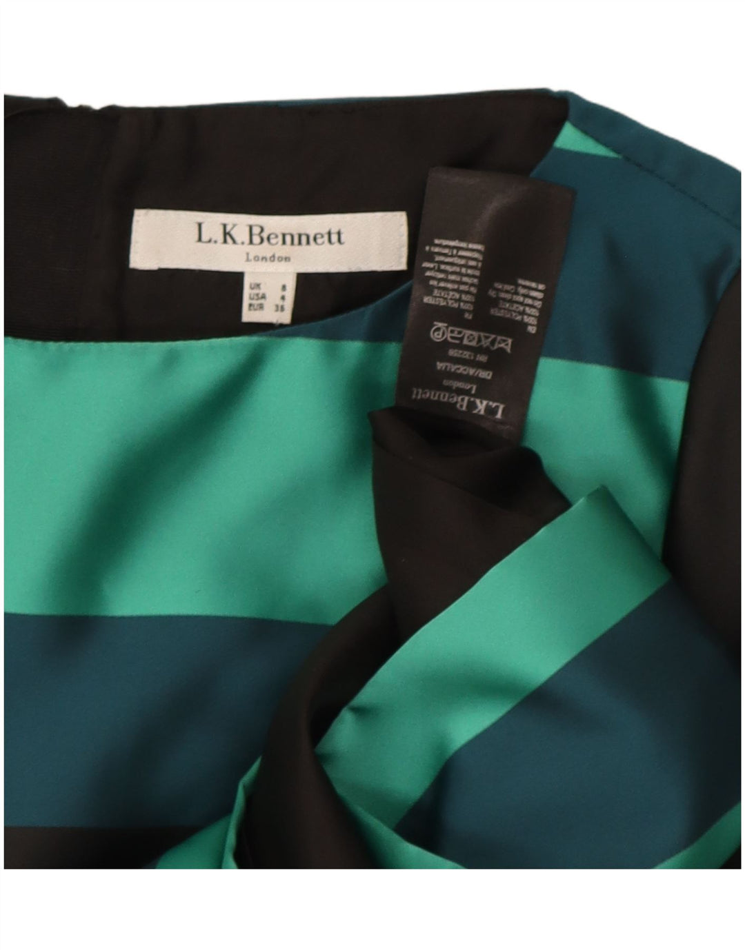 L.K. Bennett Vestido tubo para mujer UK 8 Small Poliéster color block negro