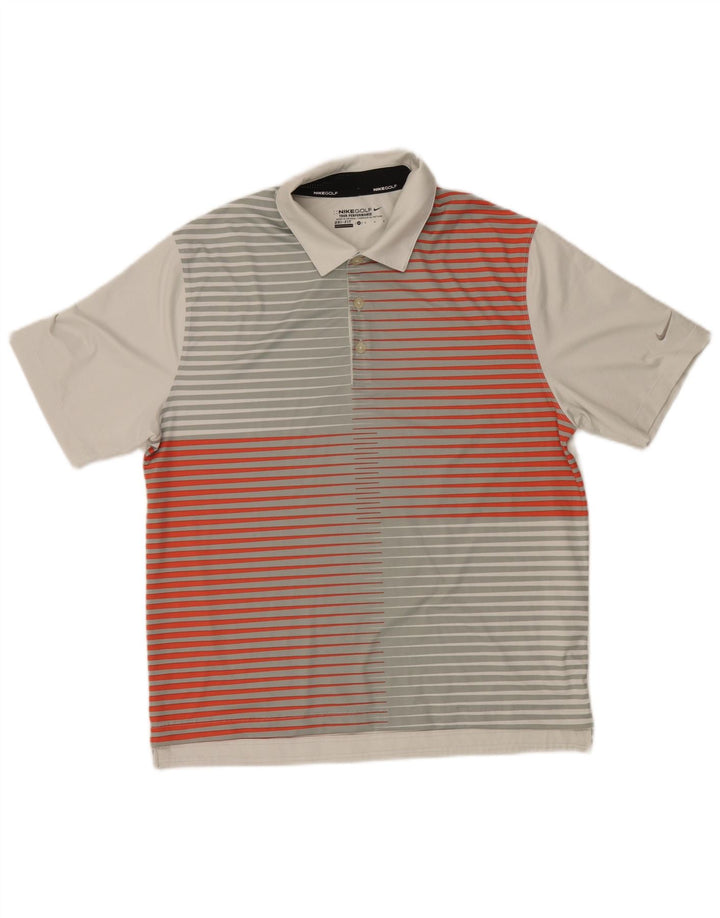 Nike Polo Dri Fit para hombre gris medio a rayas