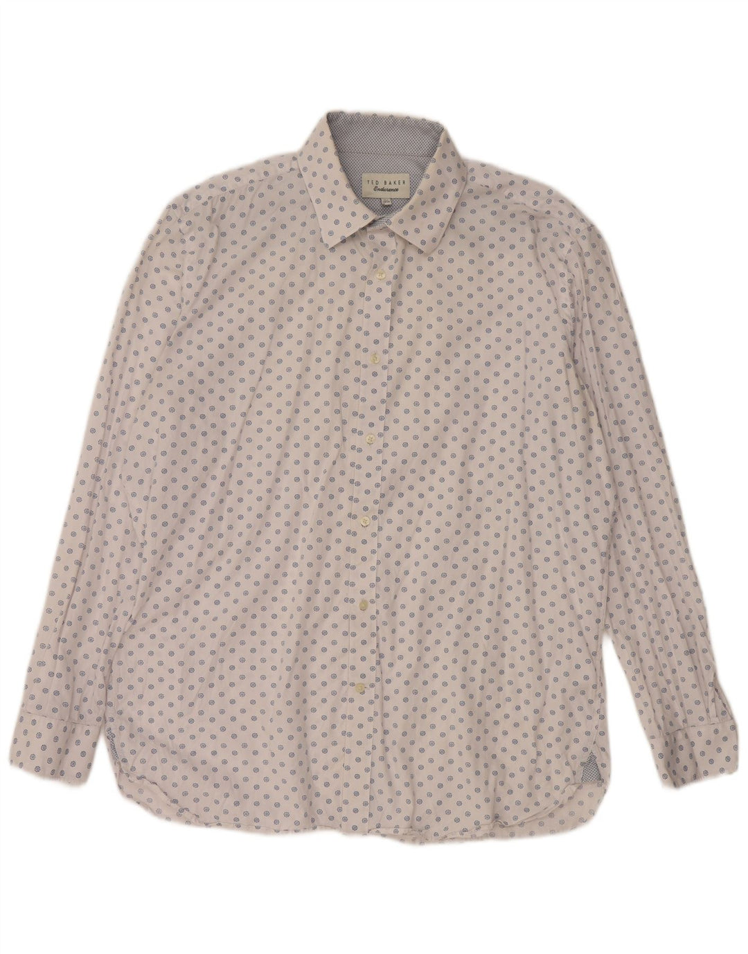 TED BAKER Mens Shirt Size 16 1/2 Large White Floral Cotton