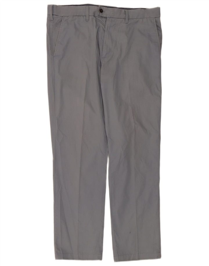 Marks & Spencer Pantalón de traje de corte regular para hombre W36 L31 Algodón azul