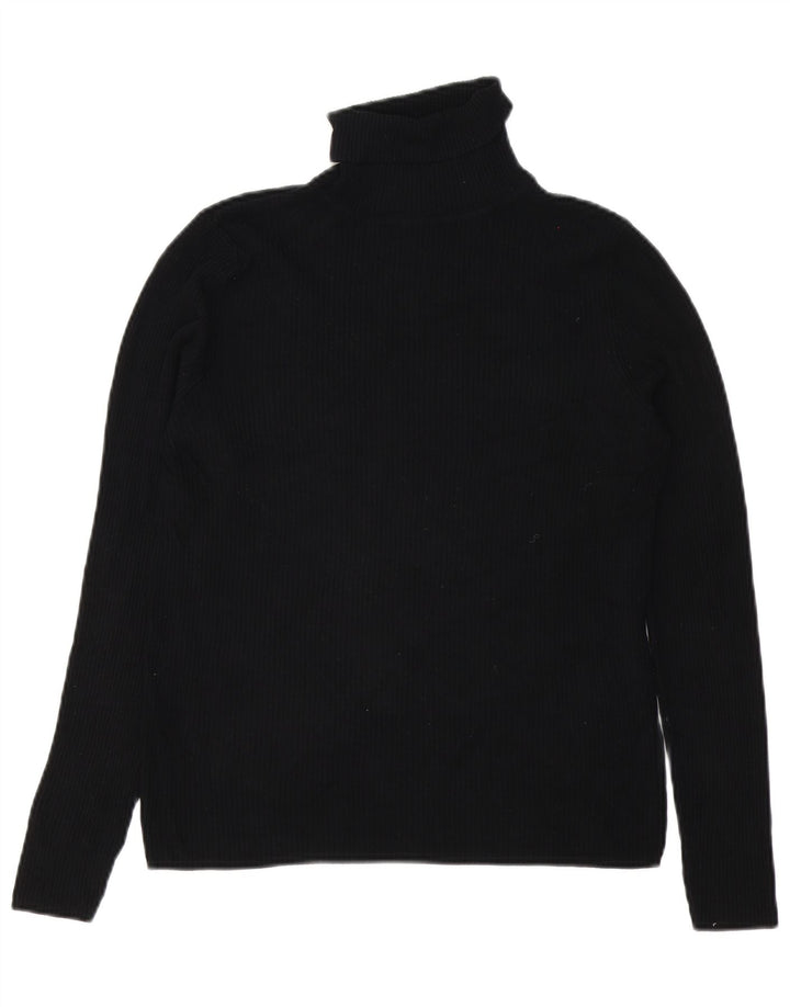 Marks & Spencer Suéter tipo jersey con cuello vuelto para mujer UK 44 Viscosa negra mediana
