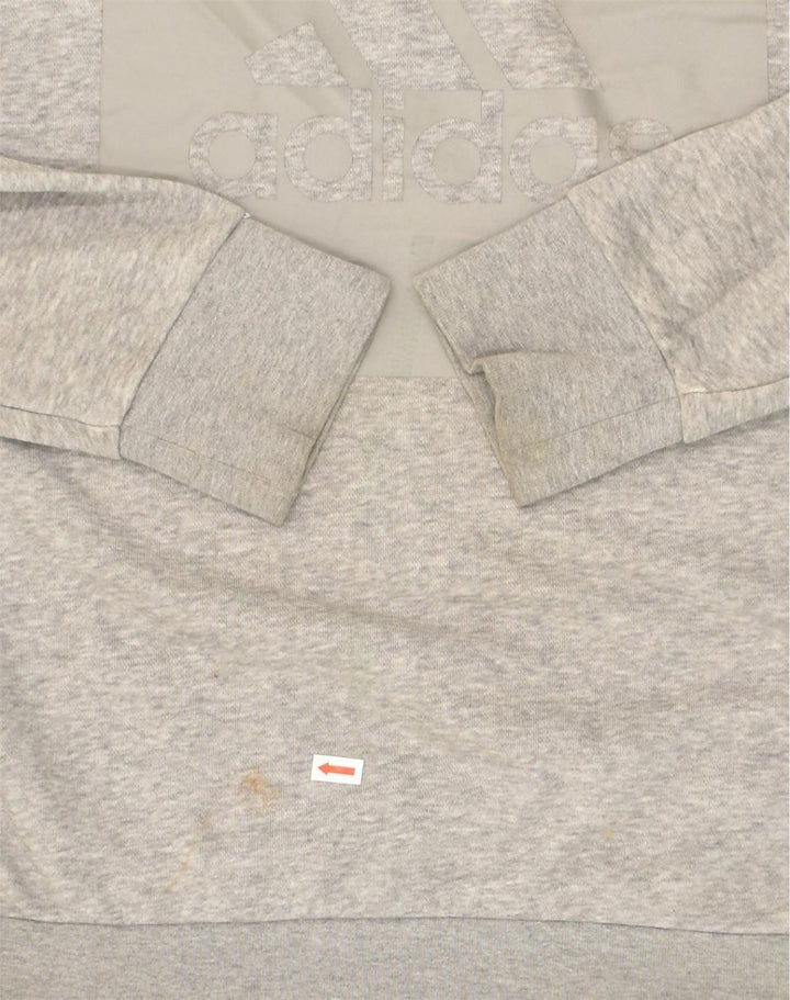 ADIDAS Mens Loose Fit Graphic Sweatshirt Jumper Medium Grey Cotton | Vintage Adidas | Thrift | Second-Hand Adidas | Used Clothing | Messina Hembry 