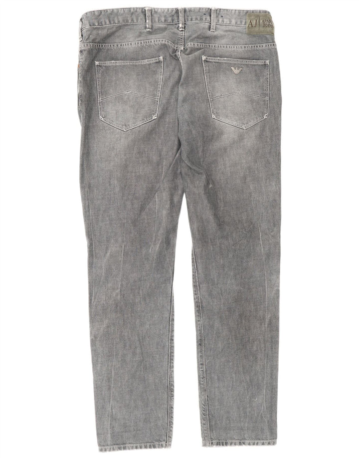 Armani Mens Slim Jeans W36 L32 Algodón Gris