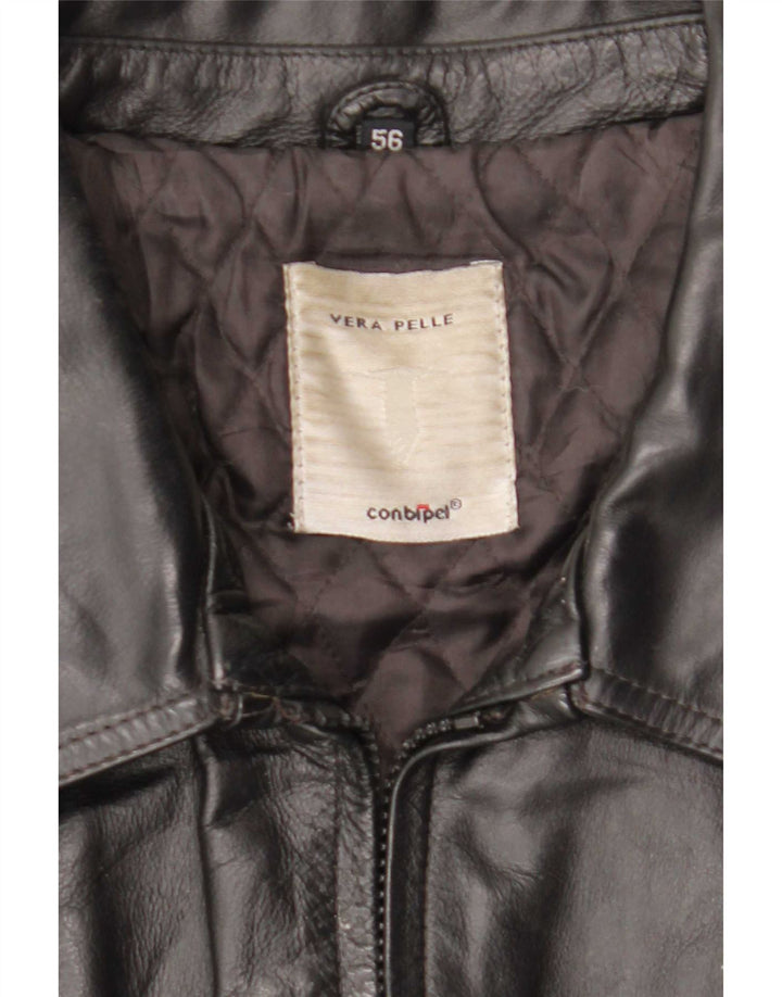 Conbipel Chaqueta de cuero para hombre IT 56 2XL Negro