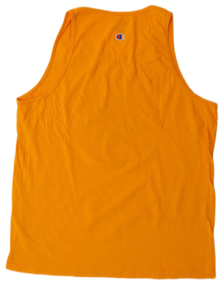 Champion Camiseta Sin Mangas Con Gráfico Para Hombre Grande De Algodón Naranja