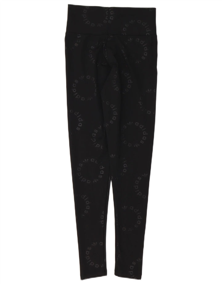 Adidas Leggings gráficos para mujer Reino Unido 10 Pequeño poliéster negro