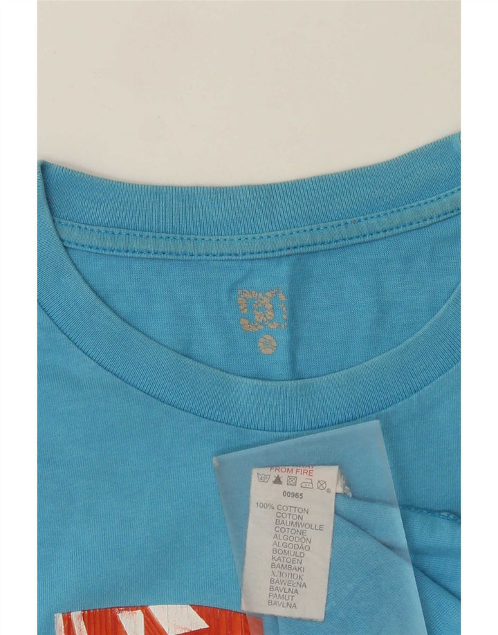 DC - Camiseta gráfica para hombre, parte superior de algodón azul medio
