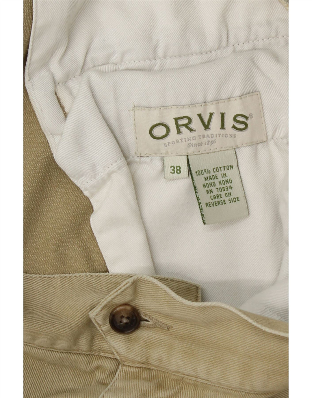 Pantalones cortos cargo Orvis para hombre W38 XL Algodón caqui