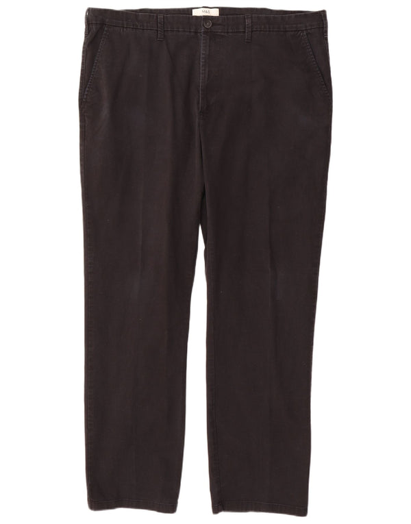 Marks & Spencer Pantalones chinos rectos de corte regular para hombre W42 L33 Negro