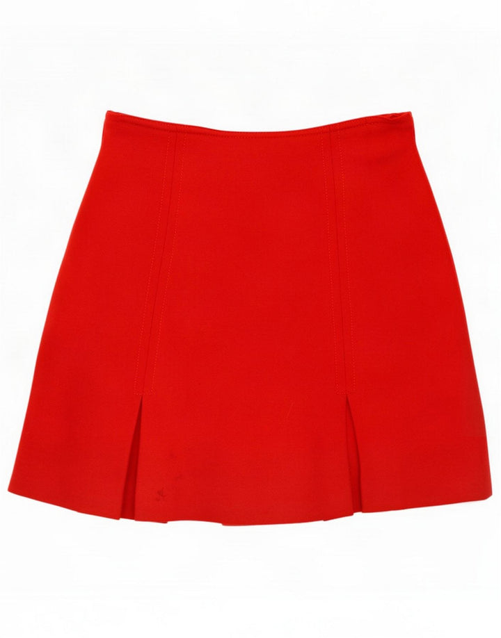 Minifalda vintage para mujer IT 44 Medium W26 Lana roja