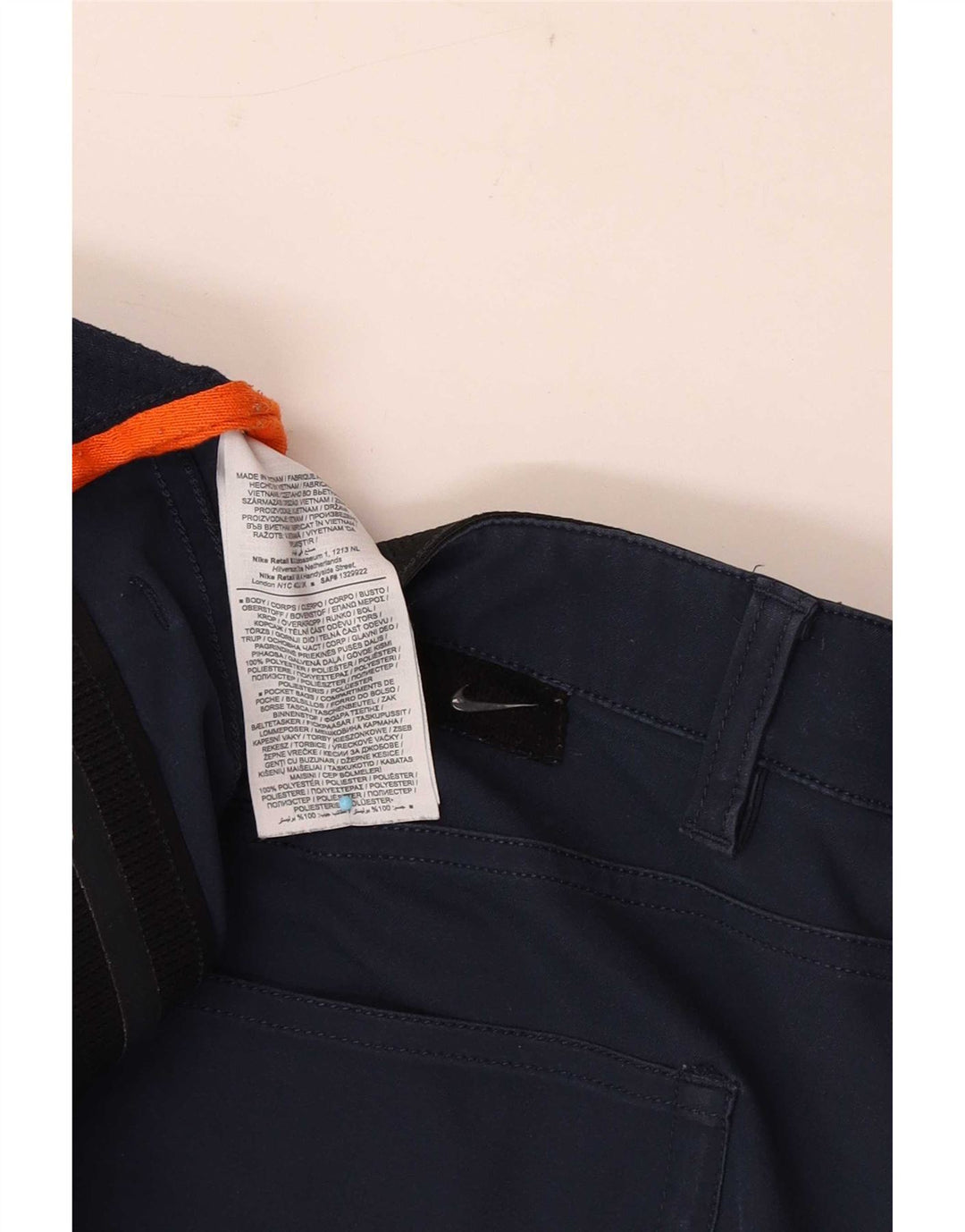 Pantalón casual recto Nike para hombre W36 L27 Poliéster azul marino