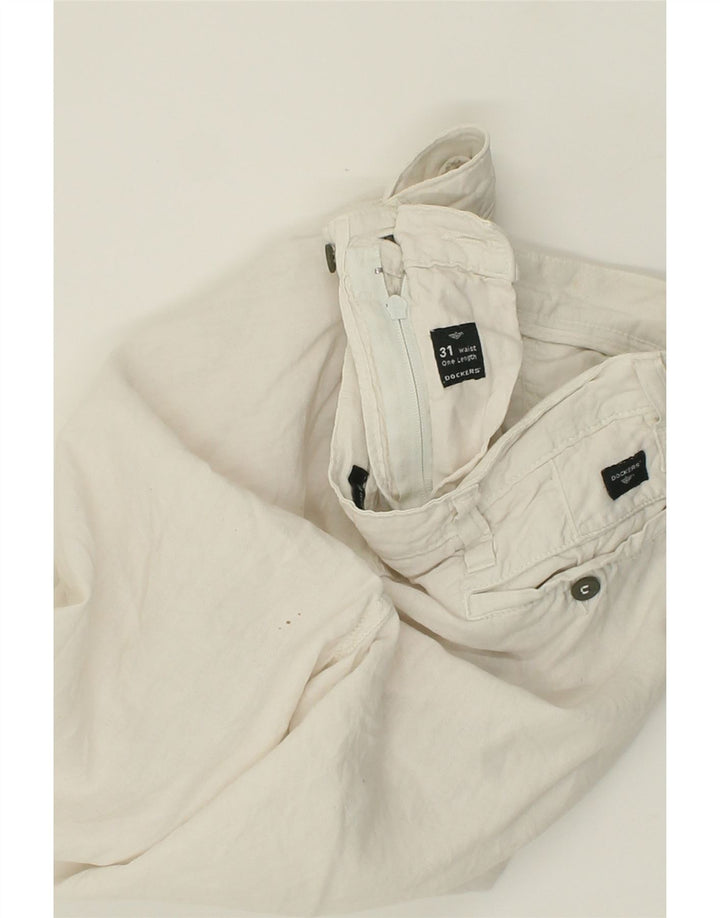 DOCKERS Mens Chino Shorts W31 Medium White Linen Vintage Dockers and Second-Hand Dockers from Messina Hembry 