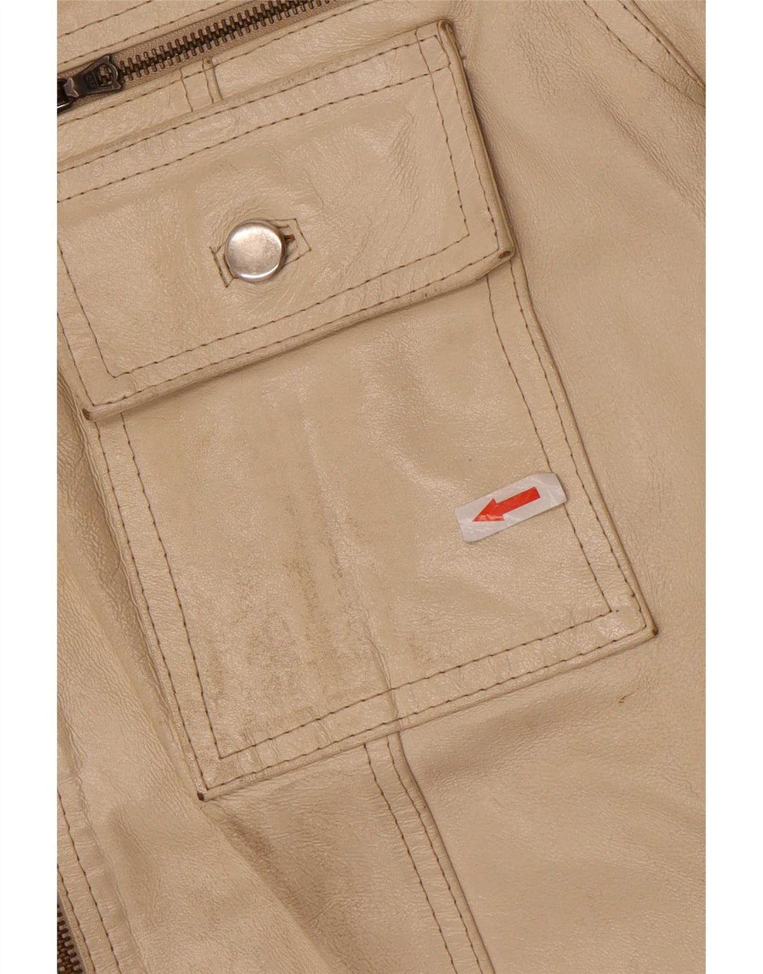 Pinko Mujer Chaqueta De Cuero IT 42 Medium Beige