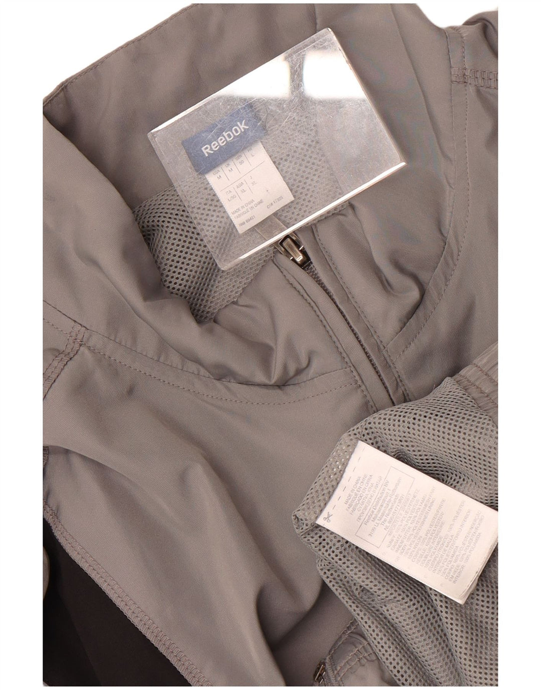 Reebok - Chaqueta de chándal para hombre, color gris medio, poliéster color block