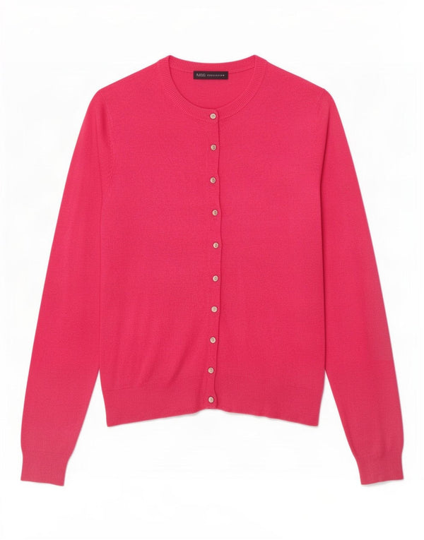 Marks & Spencer Suéter tipo cárdigan para mujer UK 44 Viscosa rosa grande