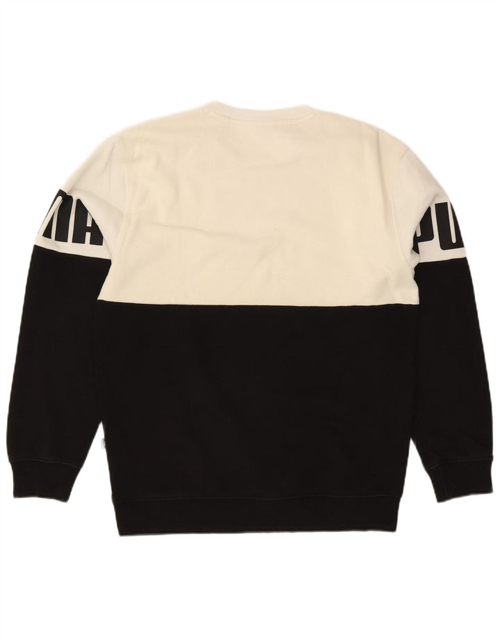 Puma Sudadera Estampada Con Estampado De Algodón Para Hombre Pequeño Negro Colorblock