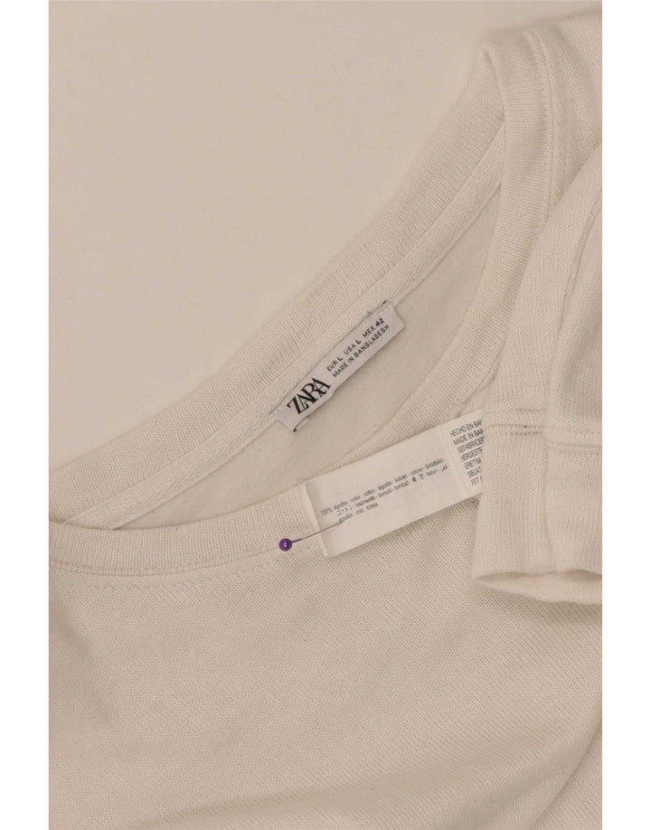 Zara Hombre Top Manga Larga Grande Algodón Blanco