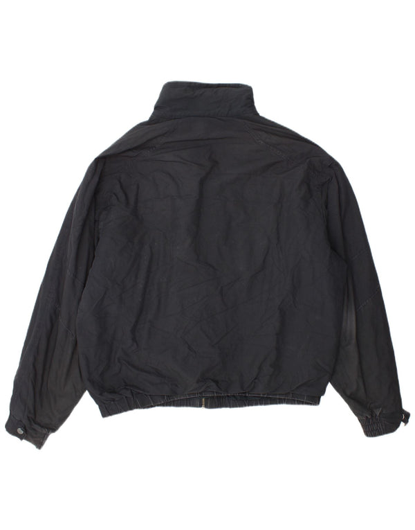 Zara Mens Bomber Jacket UK 40 Large Navy Blue Polyester